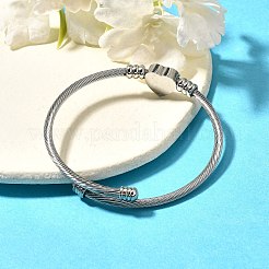 Tarnish Resistant 316 Surgical Stainless Steel Torque Bangles&nbsp;BJEW-D437-A37-P