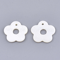 淡水シェルペンダント  花  貝殻色  19~20x20~21x2mm  穴：1.6mm&nbsp;SSHEL-T007-11A