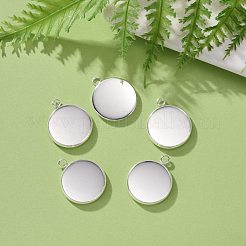 304 Stainless Steel Pendant Cabochon Settings&nbsp;X-STAS-F191-14S-F