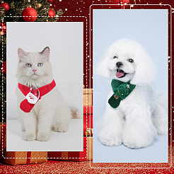 2Pcs 2 Colors Christmas Polyester Pet Scarf&nbsp;AJEW-GF0012-46A