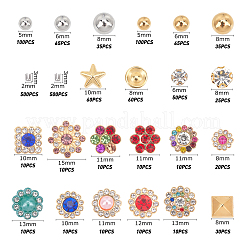 樹脂ラインストーンカボション＆ビーズ  ジュエリーキット  プラスチック製の箱付き  ゴールド  8~10x8~10x2.5~15x3~7mm  1746個/箱&nbsp;DIY-WH0204-54