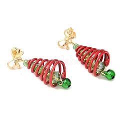 Aluminum Glass Dangle Stud Earrings&nbsp;EJEW-JE06582