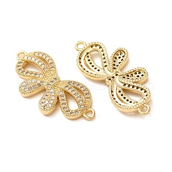 Brass Micro Pave Clear Cubic Zirconia Connector Charms&nbsp;CU-CBA4579-21G