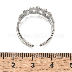 304 Stainless Steel Cuff Open Rings for Women&nbsp;RJEW-B162-01P