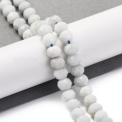 天然石アクアマリンビーズ連売り  多面カット  ロンデル  8x6mm  穴：1mm  約63~64個/連  14.96''~15.35''（38~39センチメートル）&nbsp;G-K380-A23-01