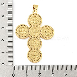 Cross Brass Micro Pave Cubic Zirconia Pendants&nbsp;KK-Q796-01G