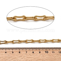 304ステンレススチール製ボーンリンクチェーン  溶接されていない  イオンプレーティング（ip）  20KGP本金メッキ  13x5.5x1.3mm&nbsp;CHS-Z007-12G