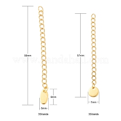 6Pcs 2 Style 304 Stainless Steel Chain Extender&nbsp;STAS-FS0001-17G