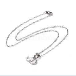 変色しない304ステンレススチール製象ペンダントネックレス（女性用）  ステンレス鋼色  19.69インチ（50cm）&nbsp;STAS-E154-26P
