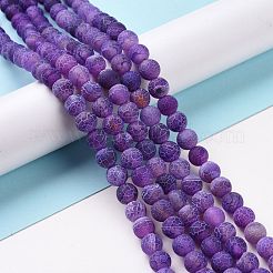 Natural Crackle Agate Beads Strands&nbsp;X-G-G055-8mm-8