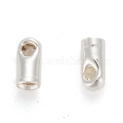 真鍮製コードエンドパーツ  銀色のメッキ  4x1.8mm  穴：0.8mm  内径：1.2mm&nbsp;X-EC111-1S