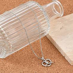 Brass Clear Cubic Zirconia Heart Pendant Box Chain Necklaces&nbsp;NJEW-M079-03P