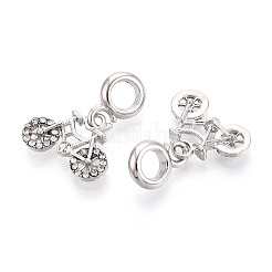 Alloy Crystal Rhinestone European Dangle Charms&nbsp;FIND-N009-23P