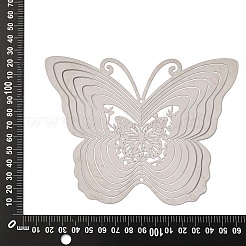 Betterfly 201 ステンレススチールコネクタチャーム/リンク  エッチングされた金属装飾  ステンレス鋼色  115x150x0.3mm  穴：2.8mm&nbsp;STAS-D386-01P