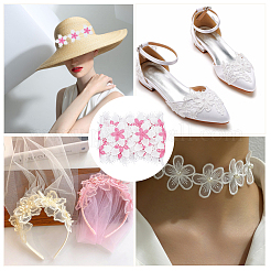 Flower Polyester Eyelash Lace Trim Ribbon&nbsp;OCOR-WH20003-03B-01