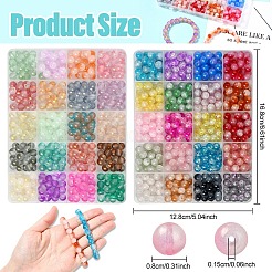 2セット2スタイルDIY合金エナメルペンダント＆ガラスビーズストレッチブレスレット作成キット  ミックスカラー  7.5~8mm  穴：1~1.6mm  1セット/スタイル&nbsp;DIY-YW0011-85