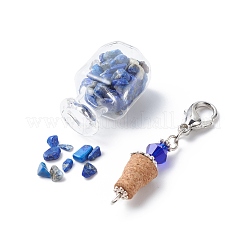 7 Chakra Tumbled Gemstone Chips Filling Wishing Bottle Pendant Decorations&nbsp;HJEW-JM00779