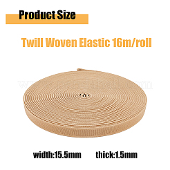 ポリエステル弾性コード  フラット  淡い茶色  15.5mm  約17.50ヤード（16m）/ロール&nbsp;OCOR-WH0085-37A