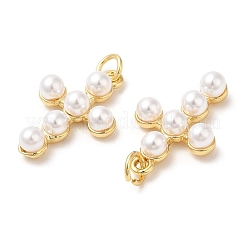 Brass Plastic Imitation Pearls Pendants&nbsp;KK-Q775-23G