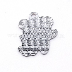 合金エナメルチャーム  パンダ  プラチナ  ホワイト  27.5x23x1.5mm  穴：2.5mm&nbsp;PALLOY-WH0091-02P