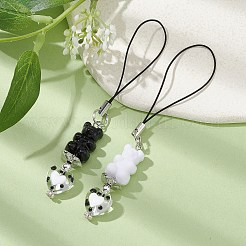 2Pcs 2 Colors Opaque Bear Acrylic Mobile Straps&nbsp;HJEW-JM01289