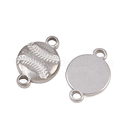 304ステンレススチール製スポーツボールリンクコネクターチャーム  ステンレス鋼色  変色なし  野球  12x8x1.7mm  穴：1.6mm&nbsp;STAS-Z203-10P-02