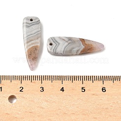 天然石瑪瑙ペンダント  ティアドロップチャーム  28x9~9.5x4~6mm  穴：1.2~1.6mm&nbsp;G-A244-07F