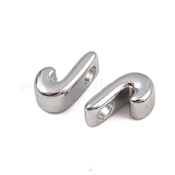304ステンレススチールチャーム  文字L  文字J  7.5x4x3.5mm  穴：1.8mm&nbsp;STAS-C135-03J-P