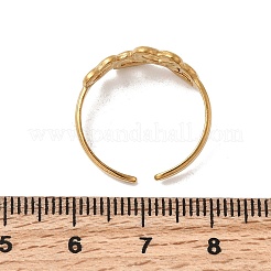 女性用調節可能な304ステンレススチールカフリング  中空  ハート  ゴールドカラー  8mm&nbsp;RJEW-F199-03G