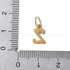 304ステンレススチールエナメルチャーム  丸カン付き  イオンプレーティング（ip）  ゴールドカラー  文字Z  10.5x7x1mm  丸カン：6x0.8ミリ  4.5mm内径&nbsp;STAS-G353-01G-Z