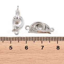 真鍮製折りたたみ式クラスプ  プラチナ  22mm  穴：1.4mm&nbsp;KK-U059-67P