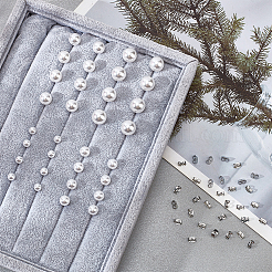 16ペア4サイズのプラスチック製模造真珠スタッドピアス、スチール鉄ピン付き  雪  16~22x5~11.5mm  4 ペア/サイズ&nbsp;EJEW-AN0003-89
