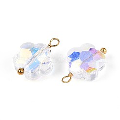 Electroplate Glass Flower Charms&nbsp;STAS-N110-15G