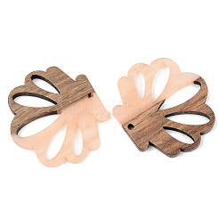 Opaque Resin & Walnut Wood Pendants&nbsp;RESI-S389-047A-C02