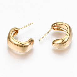 Brass Half Hoop Earrings&nbsp;KK-R117-036-NF