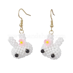 Handmade Glass Seed Beads Dangle Earrings&nbsp;EJEW-MZ00568