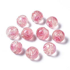 Handmade Luminous Inner Flower Lampwork Beads&nbsp;LAMP-TD001-8mm-03-01