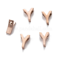 イオンプレーティング（IP）304ステンレススチールチャーム  アルファベット  ローズゴールド  文字.y  8x6x3mm  穴：1.8mm&nbsp;STAS-K216-41Y-RG