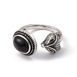 Fox Natural Gemstone Cuff Rings&nbsp;KK-A173-06AS