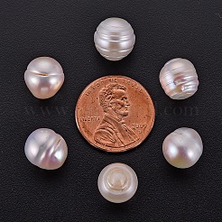 ナチュラルケシパールビーズ  養殖淡水パール  穴なし/ドリルなし  ライス  貝殻色  10~11x9~10mm&nbsp;PEAR-N020-B03