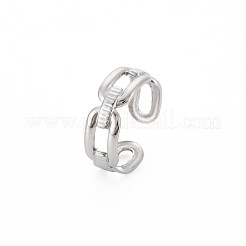 変色しない304ステンレススチール製中空オープンカフリング、女性用  ステンレス鋼色  usサイズ6（16.5mm）&nbsp;RJEW-S405-223P