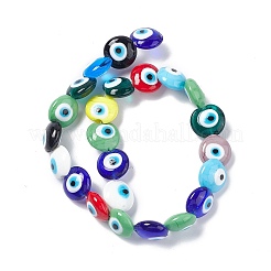 Handmade Evil Eye Lampwork Beads Strands&nbsp;LAMP-G157-01D