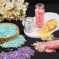 120g 6色のプラスチックスパンコールビーズ  縫製工芸品の装飾  ハート  6x6mm  20 G /カラー&nbsp;PVC-CP0001-02B