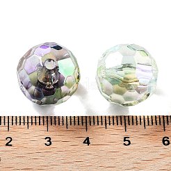 UVメッキ透明アクリルビーズ  虹色の  多面カット  ラウンド  ミックスカラー  16mm  穴：3mm&nbsp;MACR-K356-03B