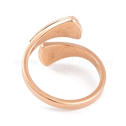 304ステンレススチールトライアングルオープンカフリング女性用  ローズゴールド  usサイズ6~9（16.5~18.9mm）&nbsp;RJEW-C086-19-RG