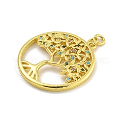 Rack Plating Brass Micro Pave Cubic Zirconia Pendants&nbsp;KK-C074-05G