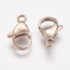 Ion Plating(IP) 304 Stainless Steel Lobster Claw Clasps&nbsp;STAS-P185-15-RG