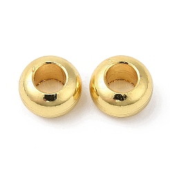 真鍮ビーズ  カドミウムフリー＆鉛フリー  ロンデル  長持ちメッキ  ゴールドカラー  6x3.5mm  穴：2.5mm&nbsp;X-KK-B073-03G