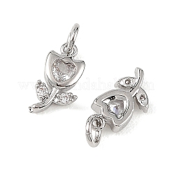 SHEGRACE Brass Micro Pave Clear Cubic Zirconia Charms&nbsp;XGRQ4N295-706P