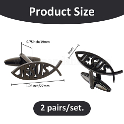 2 Pairs Stainless Steel Cufflinks&nbsp;AJEW-FH0006-22B